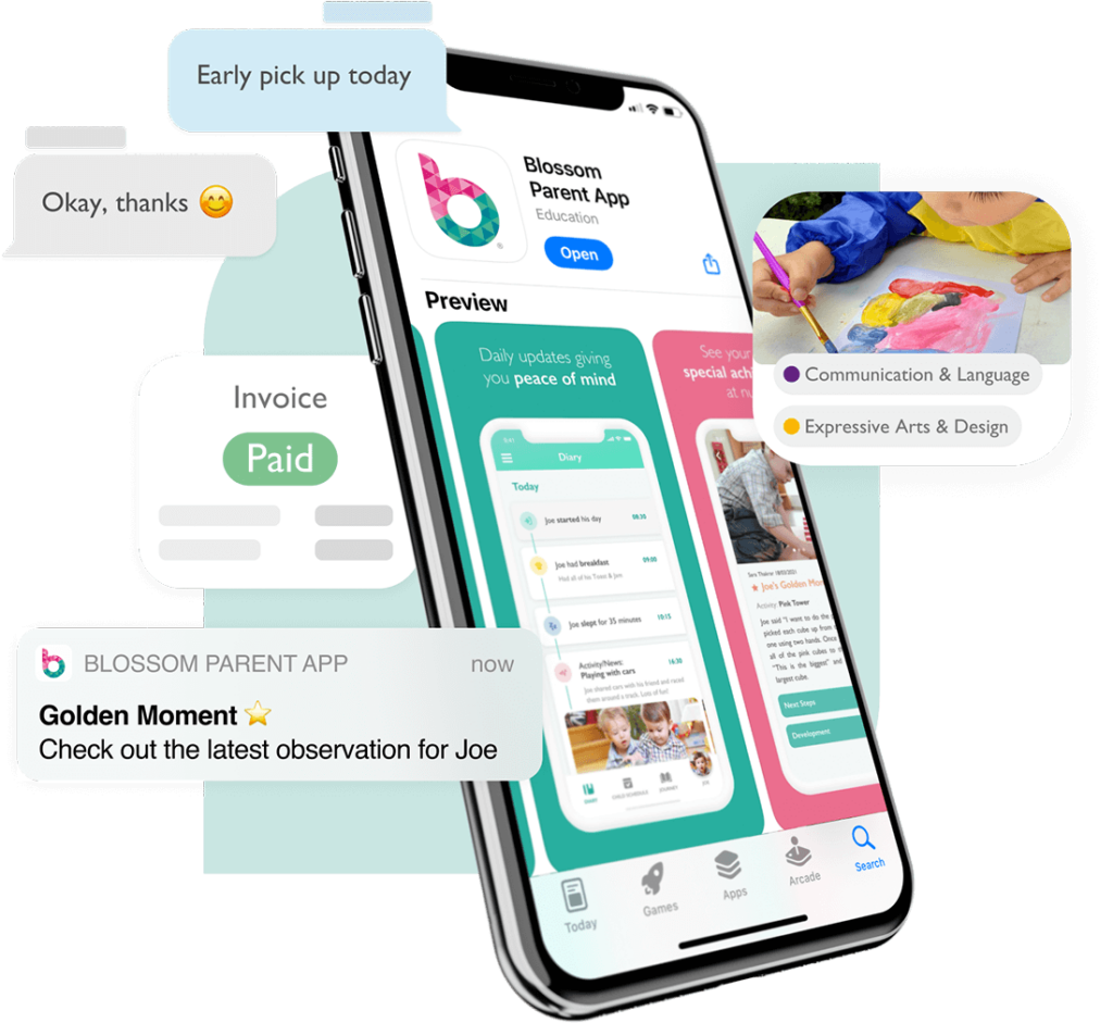 Blossom Tree Montessori - Parents App - Image Collage